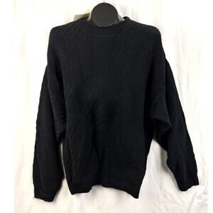 Vintage Bill Blass Menswear Black Textured Sweater Large NWT USA Grandpa 90s